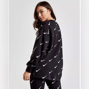 Nike Women’s Rally Print Black Metallic Crewneck Sweatshirt Large CJ5020-010